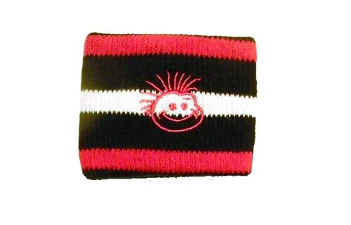 Boys Wrist Bands by Knuckleheads (Size: One Size, Style: Red, Black and White)